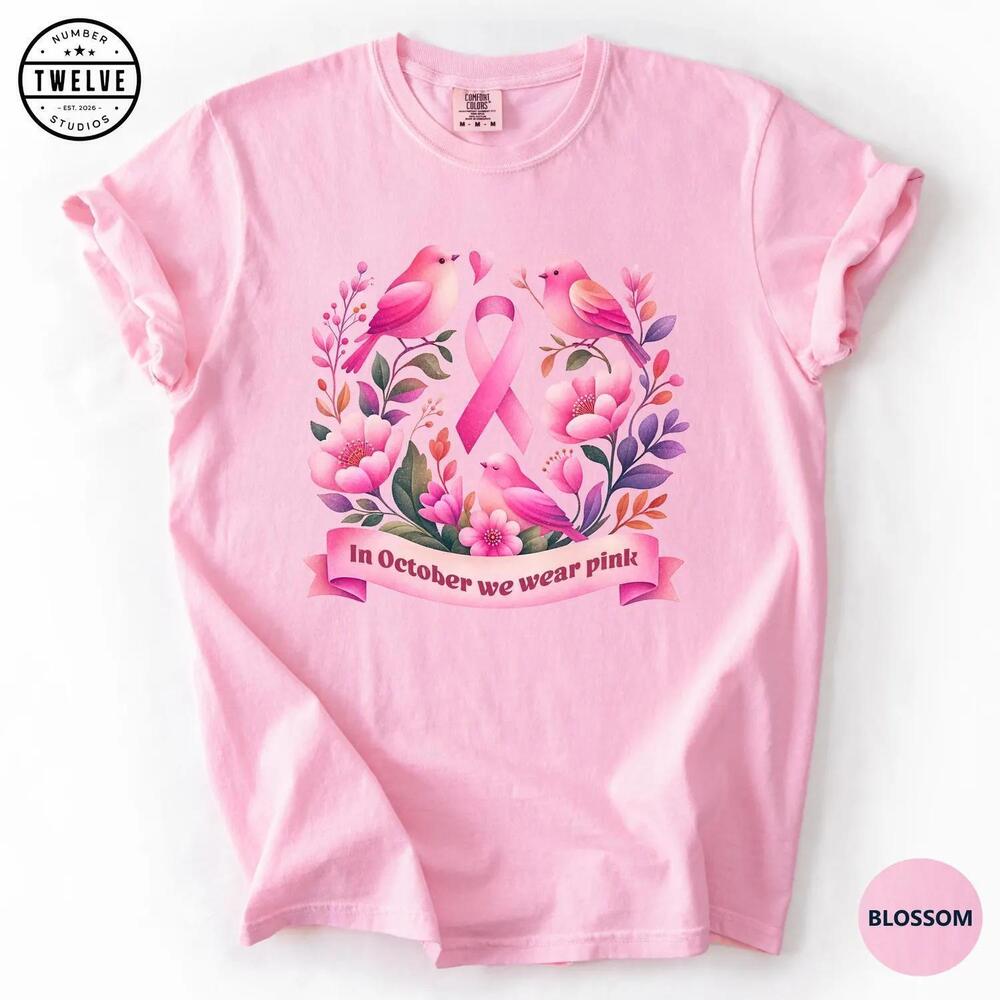 In October We Wear Shirt,  Awareness Tee, Ribbon